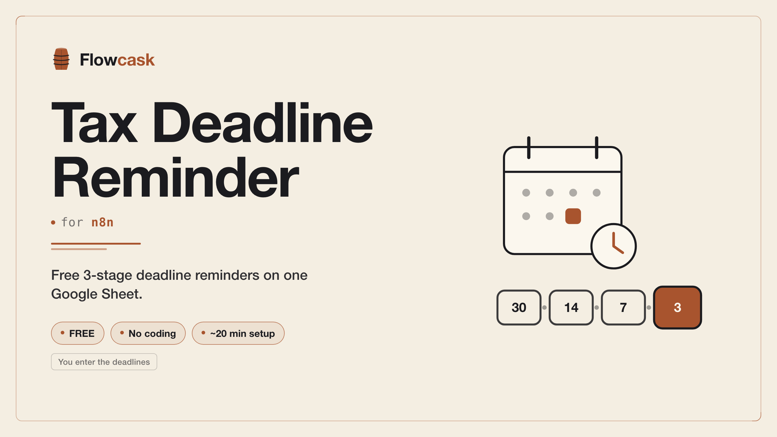 Tax Deadline Reminder — Free Edition — Flowcask cover